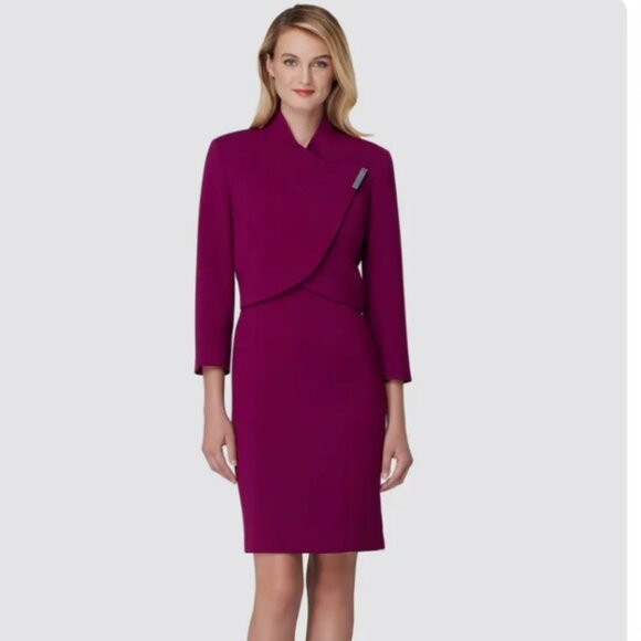 NWT Size 4 Women's Magenta Arthur S. Levine Jacket/Dress by Alfani Retail:$329 - Picture 1 of 12